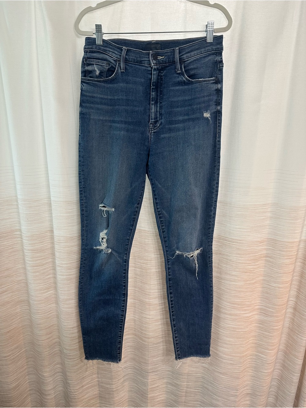 MOTHER The Swooner Ankle Fray Jeans In Weekend Warrior Size 29